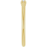 14K Gold Round Natural Diamond Three-Stone Anniversary Band - 06-08 CTW - Yellow Gold - view 4
