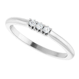 14K Gold Round Lab-Grown Diamond Three-Stone Anniversary Band - 06-08 CTW - White Gold - view 5