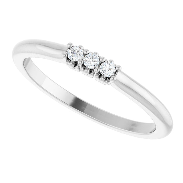 Platinum Round Natural Diamond Three-Stone Anniversary Band - 06-08 CTW - view 5
