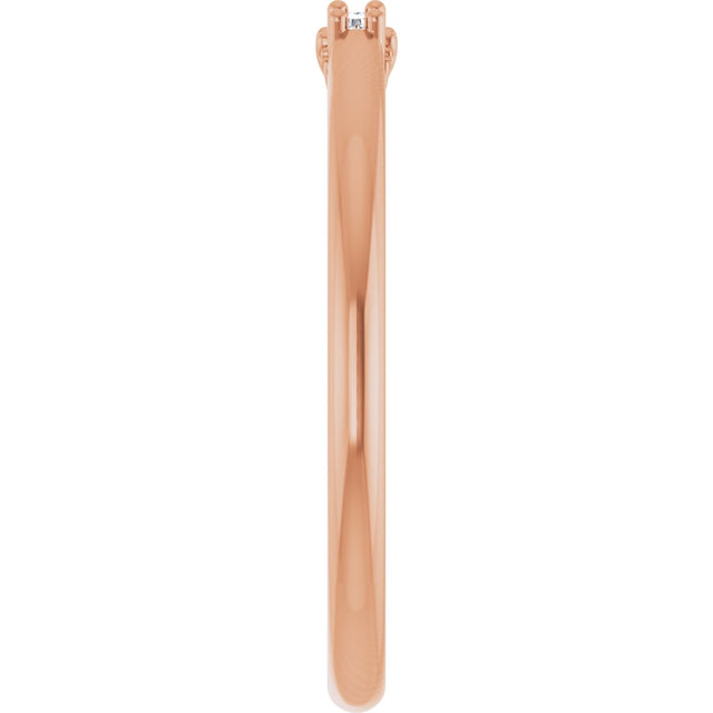 14K Gold Round Natural Diamond Three-Stone Anniversary Band - 1/6-05 CTW - Rose Gold - view 4