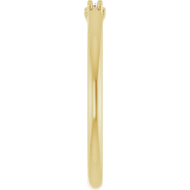 14K Gold Round Lab-Grown Diamond Three-Stone Anniversary Band - 1/8-05 CTW - Yellow Gold - view 4