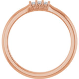 14K Gold Round Lab-Grown Diamond Three-Stone Anniversary Band - 1/8-05 CTW - Rose Gold - view 2