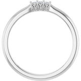 Platinum Round Lab-Grown Diamond Three-Stone Anniversary Band - 1/8-05 CTW - view 2