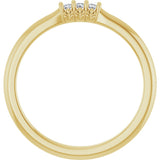 14K Gold Round Natural Diamond Three-Stone Anniversary Band - 1/6-05 CTW - Yellow Gold - view 2