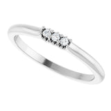 14K Gold Round Lab-Grown Diamond Three-Stone Anniversary Band - 1/8-05 CTW - White Gold - view 5