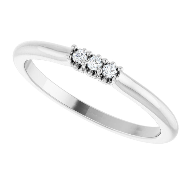Platinum Round Lab-Grown Diamond Three-Stone Anniversary Band - 1/8-05 CTW - view 5