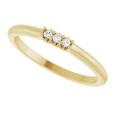 14K Gold Round Lab-Grown Diamond Three-Stone Anniversary Band - 1/8-05 CTW - Yellow Gold - view 5