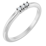 Platinum Round Natural Diamond Three-Stone Anniversary Band - 1/6-05 CTW