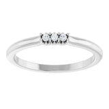 14K Gold Round Lab-Grown Diamond Three-Stone Anniversary Band - 1/8-05 CTW - White Gold - view 3