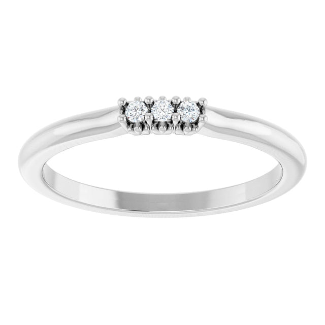 Platinum Round Lab-Grown Diamond Three-Stone Anniversary Band - 1/8-05 CTW - view 3