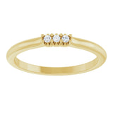 14K Gold Round Natural Diamond Three-Stone Anniversary Band - 1/6-05 CTW - Yellow Gold - view 3