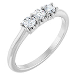 Platinum Round Natural Diamond Three-Stone Anniversary Band - 1/6-05 CTW