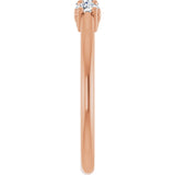 14K Gold Round Natural Diamond Three-Stone Anniversary Band - 1/6-05 CTW - Rose Gold - view 4