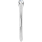 Platinum Round Lab-Grown Diamond Three-Stone Anniversary Band - 1/8-05 CTW - view 4
