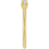 14K Gold Round Lab-Grown Diamond Three-Stone Anniversary Band - 1/8-05 CTW - Yellow Gold - view 4