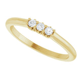 14K Gold Round Lab-Grown Diamond Three-Stone Anniversary Band - 06-08 CTW - Yellow Gold - view 5