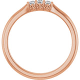 14K Gold Round Lab-Grown Diamond Three-Stone Anniversary Band - 06-08 CTW - Rose Gold - view 2