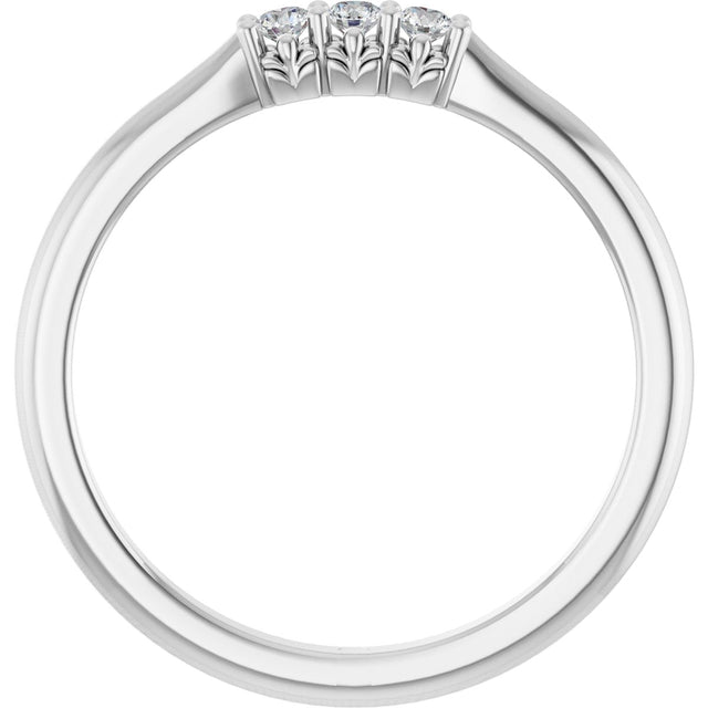 Platinum Round Lab-Grown Diamond Three-Stone Anniversary Band - 06-08 CTW - view 2