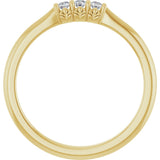 14K Gold Round Natural Diamond Three-Stone Anniversary Band - 06-08 CTW - Yellow Gold - view 2