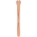 14K Gold Round Natural Diamond Three-Stone Anniversary Band - 06-08 CTW - Rose Gold - view 4