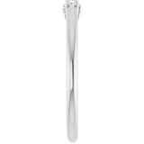 14K Gold Round Natural Diamond Three-Stone Anniversary Band - 06-08 CTW - White Gold - view 4