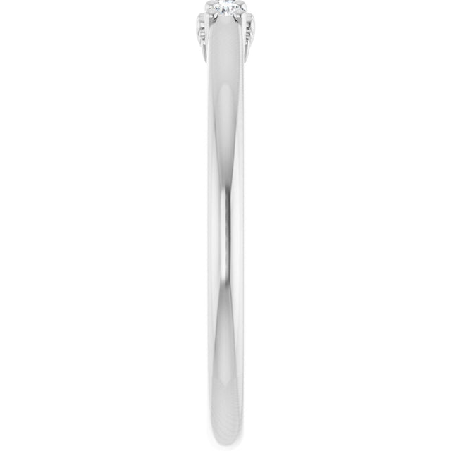 14K Gold Round Lab-Grown Diamond Three-Stone Anniversary Band - 06-08 CTW - White Gold - view 4