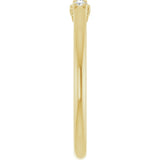 14K Gold Round Natural Diamond Three-Stone Anniversary Band - 06-08 CTW - Yellow Gold - view 4