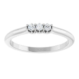 14K Gold Round Lab-Grown Diamond Three-Stone Anniversary Band - 06-08 CTW - White Gold - view 3