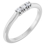 14K Gold Round Lab-Grown Diamond Three-Stone Anniversary Band - 06-08 CTW - White Gold