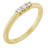 14K Gold Round Natural Diamond Three-Stone Anniversary Band - 06-08 CTW - Yellow Gold