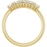 14K Gold Round Natural Diamond Five-Stone Anniversary Band - 1/3-1 1/5 CTW - Yellow Gold - view 2