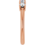 14K Gold Round Lab-Grown Diamond Five-Stone Anniversary Band - 1/3-1 1/5 CTW - Rose Gold - view 4