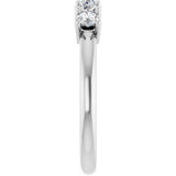 Platinum Round Natural Diamond Five-Stone Anniversary Band - 1/3-1 1/5 CTW - view 4