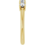 14K Gold Round Natural Diamond Five-Stone Anniversary Band - 1/3-1 1/5 CTW - Yellow Gold - view 4