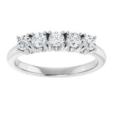 Platinum Round Lab-Grown Diamond Five-Stone Anniversary Band - 1/3-1 1/5 CTW - view 3