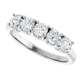 Platinum Round Lab-Grown Diamond Five-Stone Anniversary Band - 1/3-1 1/5 CTW - view 5
