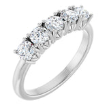 Platinum Round Natural Diamond Five-Stone Anniversary Band - 1/3-1 1/5 CTW