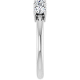 Platinum Round Lab-Grown Diamond Five-Stone Anniversary Band - 1/3-1 1/5 CTW - view 4