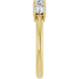 14K Gold Round Natural Diamond Five-Stone Anniversary Band - 1/3-1 1/5 CTW - Yellow Gold - view 4