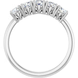 Platinum Round Natural Diamond Five-Stone Anniversary Band - 1/3-1 1/5 CTW - view 2