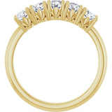 14K Gold Round Natural Diamond Five-Stone Anniversary Band - 1/3-1 1/5 CTW - Yellow Gold - view 2