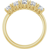 14K Gold Round Natural Diamond Five-Stone Anniversary Band - 1/3-1 1/5 CTW - Yellow Gold - view 2