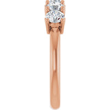 14K Gold Round Lab-Grown Diamond Five-Stone Anniversary Band - 1/3-1 1/5 CTW - Rose Gold - view 4