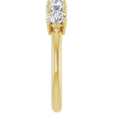 14K Gold Round Lab-Grown Diamond Five-Stone Anniversary Band - 1/3-1 1/5 CTW - Yellow Gold - view 4
