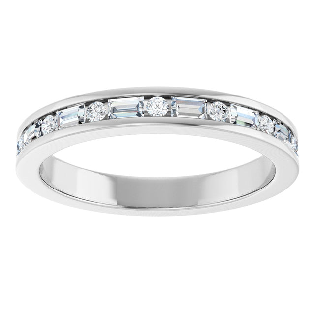 Platinum Straight Baguette Natural Diamond Channel-Set Anniversary Band - 1/3 CTW - view 8