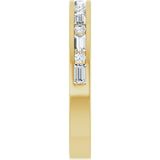 14K Gold Straight Baguette Lab-Grown Diamond Channel-Set Anniversary Band - 1/3 CTW - Yellow Gold - view 9