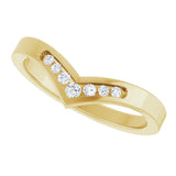 14K Gold Round Lab-Grown Diamond Accented Contour Band - 08 CTW - Yellow Gold - view 5