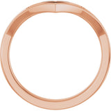 14K Gold Round Lab-Grown Diamond Accented Contour Band - 08 CTW - Rose Gold - view 2