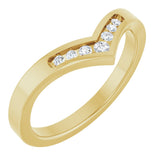 14K Gold Round Lab-Grown Diamond Accented Contour Band - 08 CTW - Yellow Gold