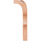 14K Gold Round Lab-Grown Diamond Accented Contour Band - 08 CTW - Rose Gold - view 4